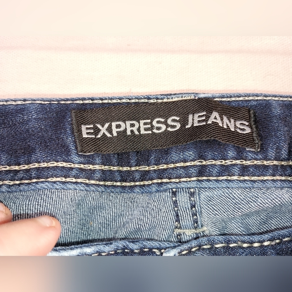 Express jeans Stella Lowrise‎ Blue Denim Legging Jeans 2S (#1,156) - Picture 5 of 8